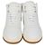 Sneakers alte SL 80 Saint Laurent in pelle bianca e tessuto Bianco