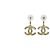 Chanel CC vergoldete Emaille-Ohrstecker Golden