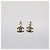 Orecchini Chanel CC placcati oro con perle sintetiche e cordoncino D'oro - vista 3