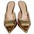 Mules Jaipur in pelle dorata e cristalli Gianvito Rossi D'oro