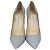 Décolleté a punta in pelle pitone grigia Jimmy Choo Grigio