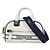Borsa Bowling Micro Dior Vibe in pelle bianca/blu navy Christian Dior Bianco
