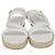 Sandali Espadrillas con Zeppa in Pelle Intrecciata Bianca Gianvito Rossi Bianco