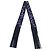 Hermès Hermes Bleu Marine Silk Les Cles a Pois Leather Fringes Twilly Blu