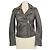All Saints Dalby Bikerjacke aus Leder in Army Green Anthrazitgrau