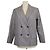 Autre Marque Blazer cruzado de lana a rayas gris 12 Storeez