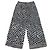 Pantalones anchos estampados de seda blanco/negro Chanel