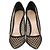Décolleté Gianvito Rossi in pelle e mesh nera con ritagli e punta a stiletto Nero
