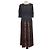Autre Marque Vestido maxi Rixio Black/Brown em viscose com bolinhas e estampa de leopardo e mangas três quartos Marrom Preto