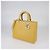 Christian Dior Borsa Tote Large Lady Dior in pelle di struzzo gialla Giallo - vista 2