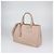 Borsa Tote Medium Double Zip in Pelle Saffiano Beige Prada - vista 2