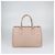 Borsa Tote Medium Double Zip in Pelle Saffiano Beige Prada - vista 3