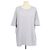T-shirt girocollo in cotone grigio con logo ricamato Louis Vuitton