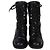 Botas de combate Chanel de piel negra con puntera CC Negro
