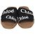 Chloé Chloe Black Canvas Logo Woody Flat Slide Nero