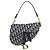 Borsa a tracolla Saddle Christian Dior in tela Oblique blu navy