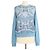 Hermès Hermes Blue Silk Brides de Gala Twillreine Pullover Blau