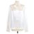 Camicia a maniche lunghe in raso ricamato Prada Ivory Satin Crudo