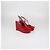 Prada Red Patent Leather T-Strap Wedge Pumps - view 2