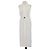 Hermès Hermes Off White Seiden-Midi-Kleid mit Cocarde-Rüschen, Gürtel und Neckholder Weiß