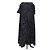 Vestido maxi com fenda Chanel em seda com bolinhas preto/branco e camélia