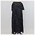 Vestido maxi com fenda Chanel em seda com bolinhas preto/branco e camélia - vista 3