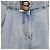 Balmain Mini Short de Denim Azul con Cinturón Logo - vista 4