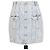 Mini-jupe en denim bleu délavé à boutons Balmain