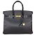 Hermès Borsa Birkin 35 Hermes in pelle Clemence nera con hardware dorato Nero