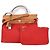 Hermès Hermes Rouge Tomate, Natural Canvas and Leather Herbag Sellier Zip 31 Bag Marrone Rosso