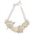Collana a fiocco Biyan Off-White ricamata con paillettes e cristalli Bianco sporco