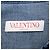 Top in chambray Valentino in denim blu con V Logo e maniche a tre quarti - vista 5