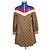 Gucci mehrfarbiges GG-Blend Polyester Colorblock Jersey-Kleid Braun