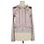 Hermès Hermes Grey, Pink Palefroi Remix Cardigan con Zip e Colletto a Volant Rosa Grigio