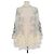 Blusa Biyan Cream Polyamide Sehati con perline e ricami floreali Crudo