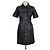Abito camicia mini Ripoli in pelle nera Maje Nero