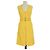 Vestido sin mangas Diane Von Furstenberg de algodón amarillo con cremallera frontal y cinturón
