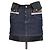 Minigonna a strati in denim e pelle blu scuro/nero Dsquared2
