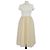 Marni Kids Kleid mit kurzen Ärmeln aus Mesh mit hellgelbem Karomuster, Baumwolle, besticktes Logo
