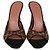 Mules Alexa in nylon mesh con stampa leopardata nero/marrone Amina Muaddi Stampa leopardo