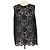 Top sin mangas de encaje floral de algodón mezclado negro Dolce & Gabbana