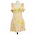 Mini abito Zimmermann Rosa/Giallo in lino floreale con volant e cut-out