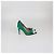 Décolleté in raso verde con cristalli Sergio Rossi - vista 3