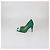 Décolleté in raso verde con cristalli Sergio Rossi - vista 4