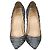 Christian Louboutin Grey Python Embossed Leather So Kate Pointed Toe Pumps Black White