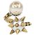 Anello Gucci con borchie spike e perle sintetiche in metallo dorato invecchiato D'oro