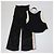 Conjunto de top com decote drapeado e recortes e calças em mistura de viscose preto Lanvin - vista 3