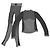Fendi Jersey-Set aus gestreiftem Logo-Print-Pullover und Leggings in Grau/Schwarz
