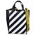 Off White Off-White Leder-Tote mit diagonalen Streifen Schwarz/Weiß