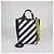 Off White Off-White Leder-Tote mit diagonalen Streifen Schwarz/Weiß - Ansicht 2